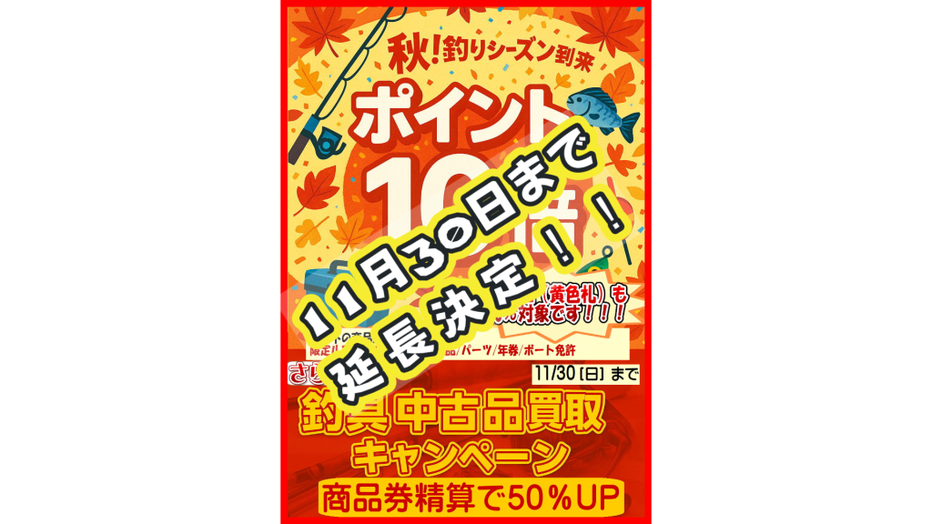 🍁【秋のポイント10倍セール延長決定🎣】🍁